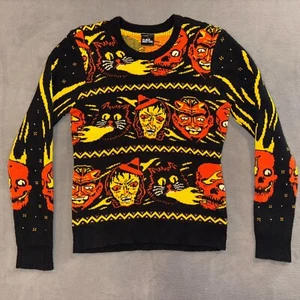 Pull moyen homme moche chat sorcière diable crâne noir matière noire sujet chaud - Photo 1/15