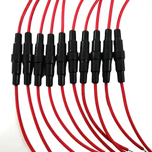 30 pcs 5x20mm In-Line Screw type Fuse Holder Case with Wire Cable US Stock - Picture 1 of 2