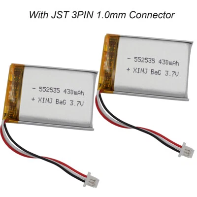 XINJ Batería recargable Lipo Li 552535 de 3,7 V 430 mAh para cámara GPS para automóvil DashCam 2 un.