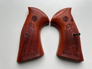 New Grips Compatible For S&W N , Square Butt Revolver grips, Flower Opened back - Picture 1 of 7