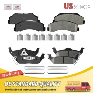 8x Front And Rear Ceramic Brake Pads Set For 2010 2011 Ford F150 W/Hardware - Picture 1 of 6