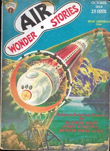 AIR WONDER STORIES #4, October 1929 - Ed Earl Repp, Harl Vincent, Gernsback pulp - Picture 1 of 6
