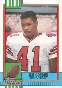 1990 Topps Football Disclaimer Back #476 Tim Gordon RC