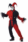 Costume d'Halloween adulte noir/rouge Jester taille X-grand costumes californiens