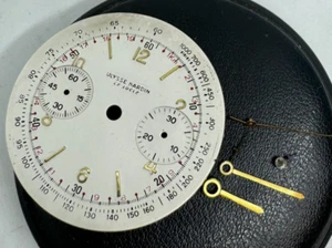 Ulysse Nardin quadrante + set lancette vintage crono meccanico Valijoux 22 - Foto 1 di 6