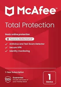 McAfee Total Protection 2025 1 Device 1 Year Antivirus Security - Picture 1 of 1