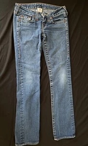 Women's True Religion Johnny Denim Blue Jeans Size 26 Made in USA - Picture 1 of 6