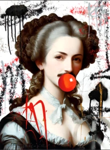 Tadas Zaicikas (TedyZet) Signed "Graffiti_Madam Giulietta B" Original Painting - Picture 1 of 3