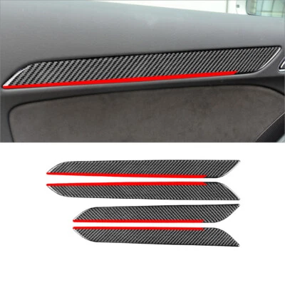 4Pcs Carbon Fiber Interior Door Panel Cover Trim For Audi Q3 2013-2018 - Imagem 1 de 4