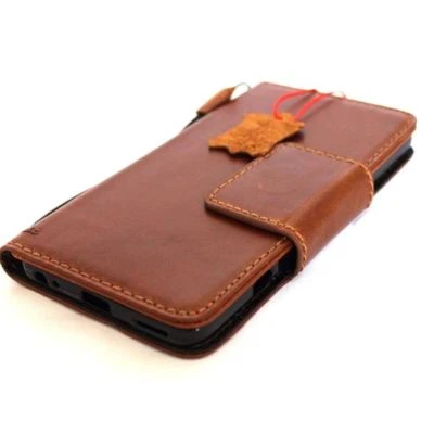 Genuine Leather case for LG V20 Wallet book cover Magnetic Bright Brown Retro  - Image 1 of 4