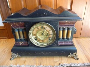 ANTIQUE GILBERT MANTEL CLOCK c1904-1909 - Chimes - Working Condition - Picture 1 of 13