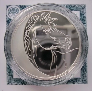 RUSSLAND 3 RUBEL -"JAHR DES PFERDES" - 2014 (PP) PROOF,SILBER - Picture 1 of 2