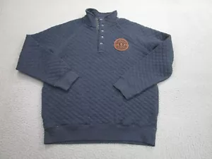 Cal Tech Pasadena Sweater Mens S Blue 1/4 Sweatshirt Quilt Pullover Mock Preppy - Picture 1 of 11