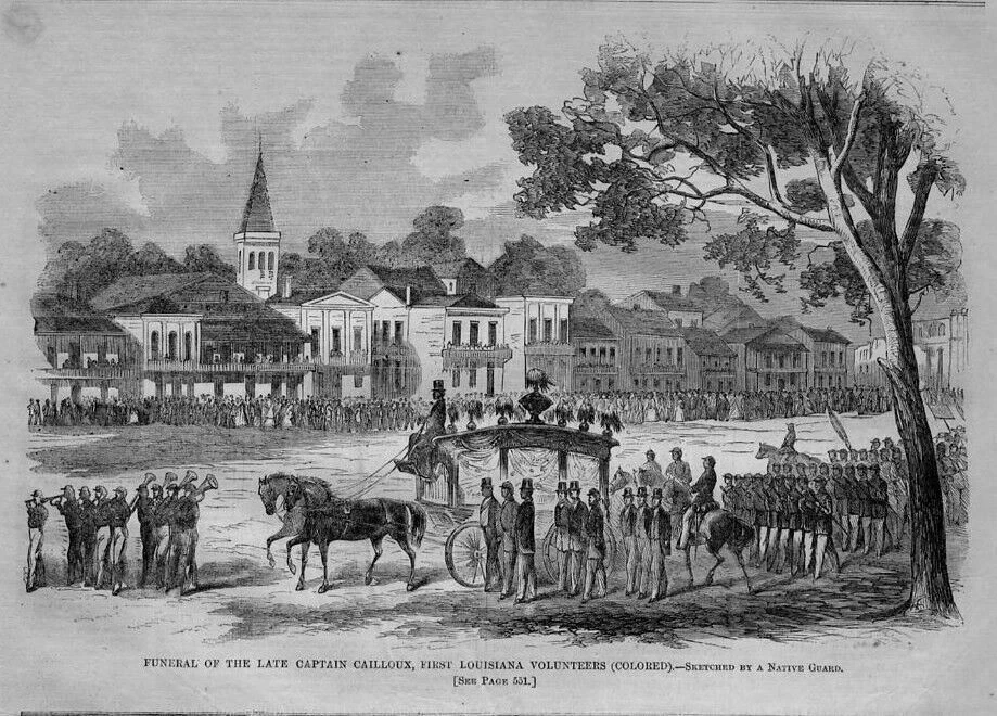 BLACK SOLDIERS FUNERAL LOUISIANA NEGROES FIRST COLORED VOLUNTEERS CAPT. CAILLOUX - Image 1 of 1