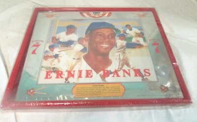Seagram's 7 MLB Chicago Cubs Ernie Banks Mirrored Sign, New - Image 1 of 4