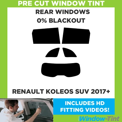 Für Renault Koleos SUV 2017+ Vor Cut Fenster Getönt Heck 0% Blackout Folie - Image 1 of 4