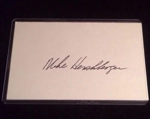 TARJETA DE ÍNDICE AUTOMÁTICO MIKE HERSHBERGER autografiada firmada 3x5 D. 2002 - Imagen 1 de 1
