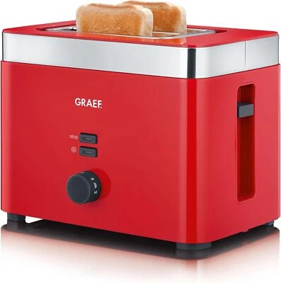GRAEF TO 63 Toaster rot 2-Scheiben-Toaster Toastautomat Brötchenaufsatz 888 Watt - Bild 1 von 4