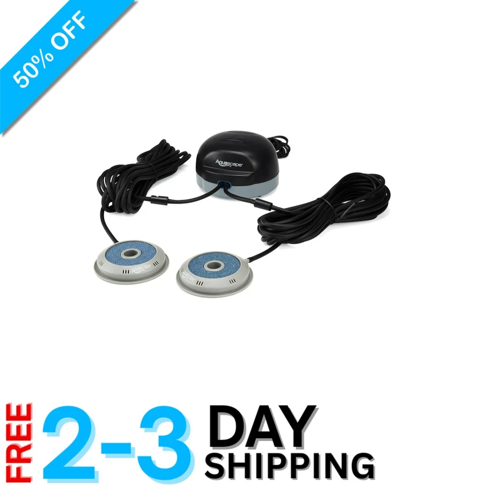 Quiet 75000 Double Outlet Aeration Kit - Perfect for Ponds up to 2000 Gallons - Image 1 of 4