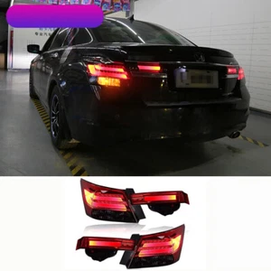 For 2008-2012 Honda ACCORD Sedan Red+Black LED Tail Lights Brake Lamps Assembly - Foto 1 di 5