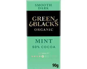 Green & Black's Organic Smooth Mint Chocolates 90g (Pack oF 8) - Picture 1 of 1