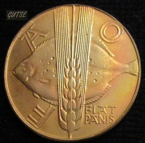 Gutse Pologne, 10 Zlotych 1971, Flétan Du Atlantique, Sans Circulaire - Picture 1 of 2