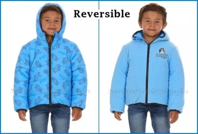 BLUEY Puffer Jacket Disney Coat Hoodie Boys Bingo Size 2T 3T 4T 5T 6 7 Kid Girls - Image 1 of 4