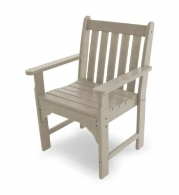 Sillón de comedor para patio exterior de madera de polietileno beige duradero resistente calidad duradera Foto 1 de 3