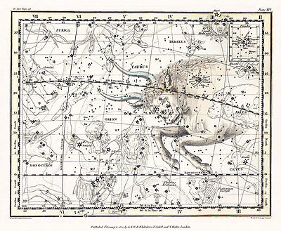 Astronomy Celestial Atlas Jamieson 1822 Plate-14 Art Paper Or Canvas Print • 36.35$