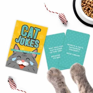 Cat Jokes Cards Funny Kitten Novelty Fun Cat Lover Trivia Cards Gift Republic - Picture 1 of 3