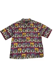 Guy Buffet 100% Silk Hawaiian Golfer Themed Men's Rare Button Up Size M - Picture 1 of 10