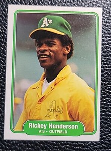 1982 MLB Fleer Baseball Rickey Henderson #92 Oakland Athletics FREE SHIPPING HOF