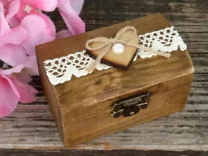 Caja para Anillos par Novia. Propuestas De Matrimonio. Caja De Anillo Rústica. - Imagen 1 de 3