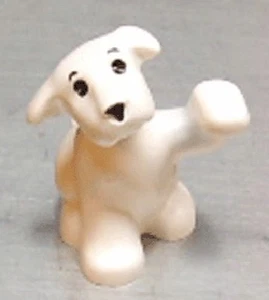 LEGO - Minifig, Animal - Dog Raised Paw w/ Face Pattern - White - VERY RARE - Picture 1 of 1