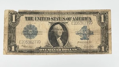 1923 $1 One Dollar HORSE BLANKET Silver Certificate Large Note Blue Seal Fr# 238 - Image 1 of 4