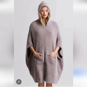 Barefoot Dreams grau The Cozy ärmellos Plus Hoodie Decke Pullover Damen 1X - Bild 1 von 10
