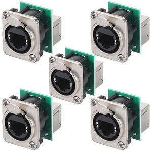 2X(Ethercon Rj45 Chassis Socket,D-N8FDP RJ45 Feed/Pass Panel Mount Jack,D9641 - Afbeelding 1 van 6