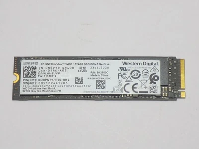 Western Digital WD Dell HP Lenovo SN730 1TB NVMe M.2 2280 SSD, SDBPNTY-1T00 - Image 1 of 3