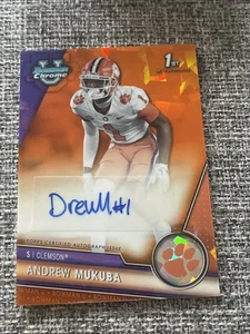 2023 Bowman University Chrome Sapphire Orange Andrew Mukuba Auto #PA-AMU 20/25 - Picture 1 of 2