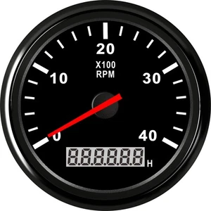 85mm Tachometer Tacho Meter Gauge LCD Hourmeter 0-4000 RPM For Car Boat Truck - Picture 1 of 9