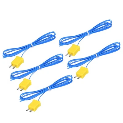 5pcs K Type Thermocouple Mini Connector PTFE 6.6ft -50 to 260°C, Blue - image 1 of 4