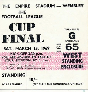 ENTRADA: FINAL COPA LIGA 1969 Arsenal v Swindon Town - EXCELENTE - Imagen 1 de 1
