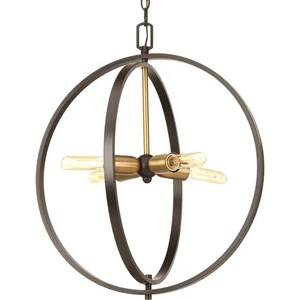 Progress Lighting P5190 Bronze Swing 4-Light 20"W Chandelier - Picture 1 of 11