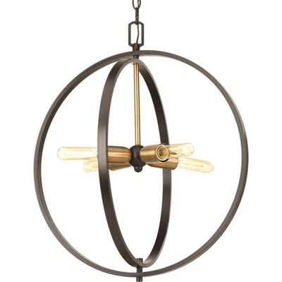 Progress Lighting P5190 Bronze Swing 4-Light 20"W Chandelier - Image 1 of 4