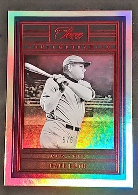 Panini Three And Two Contemporaries 2023 Babe Ruth #C-br - lámina roja #5/6 Yankees Foto 1 de 4
