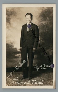 RPPC Monument Fund Bryan Untiedt GARTENSTADT KS Conard Echtfoto Postkarte - Bild 1 von 2