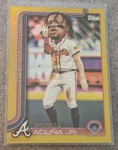 2025 Topps Series 1 Celebration Ronald Acuna Jr Big Head Gold Foil 08/50 SSP - Picture 1 of 2