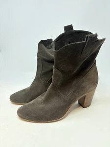 Alberto Fermani schokoladenfarbene lässige Damen-Wildlederstiefel Größe 39 wadenhoher 3"-Absatz - Bild 1 von 18