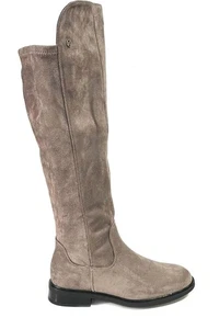 Keys stivali da donna scamosciati taupe sopra al ginocchio tacco basso K11673 - Imagen 1 de 5