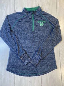 Colosseum Notre Dame Fighting Irish Women's Size S Gray 1/4 Zip Long Sleeve - Picture 1 of 9